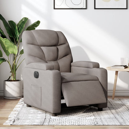 Elektrisk Massagefåtölj taupe Recliner tyg