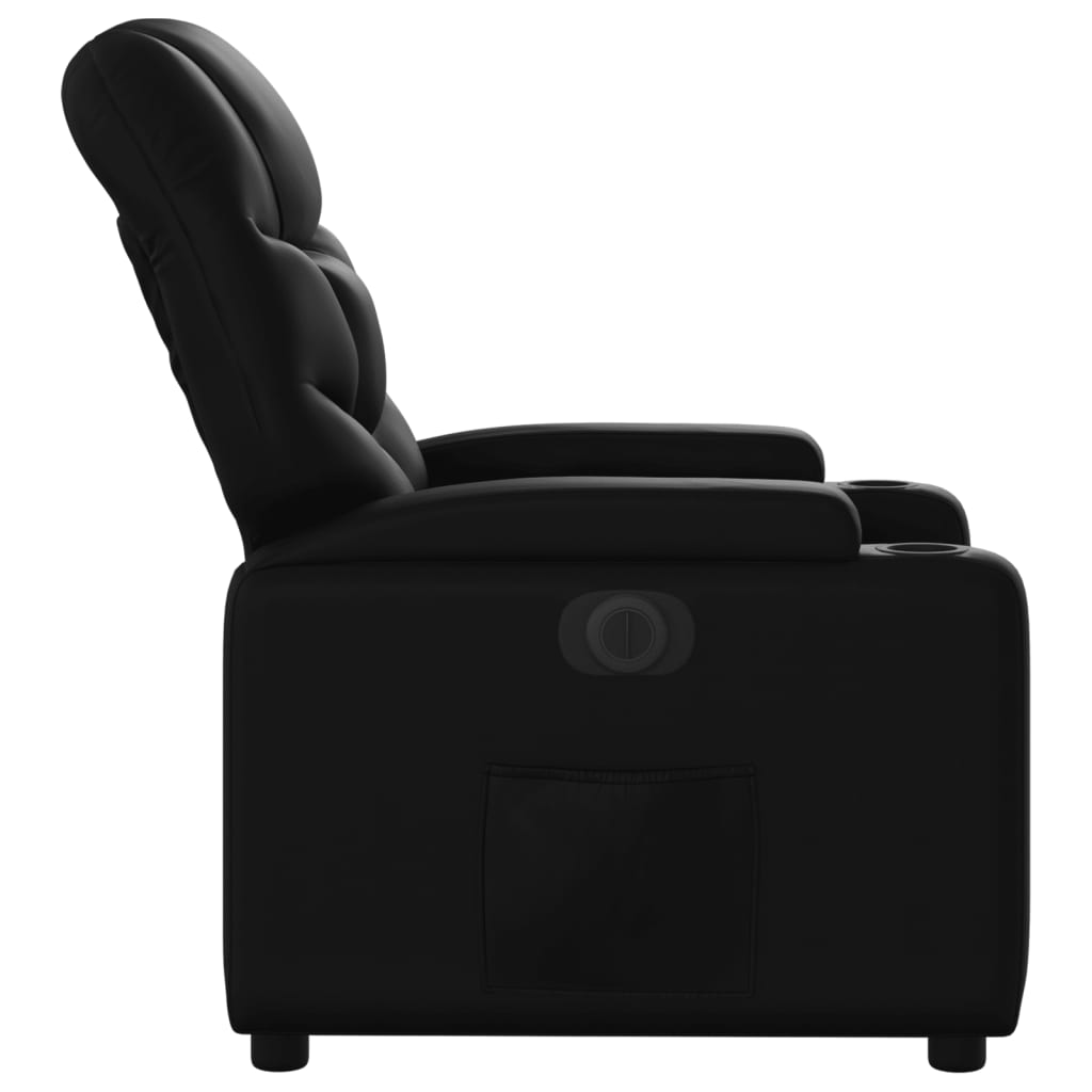 Elektrisk Massagefåtölj svart Recliner konstläder