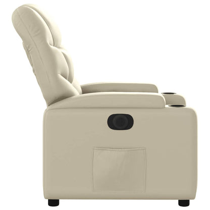 Electric Massage nojatuoli Recliner kermanvalkoinen tekonahka