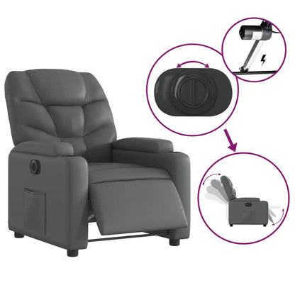 Electric Massage nojatuoli Recliner harmaa keinonahka