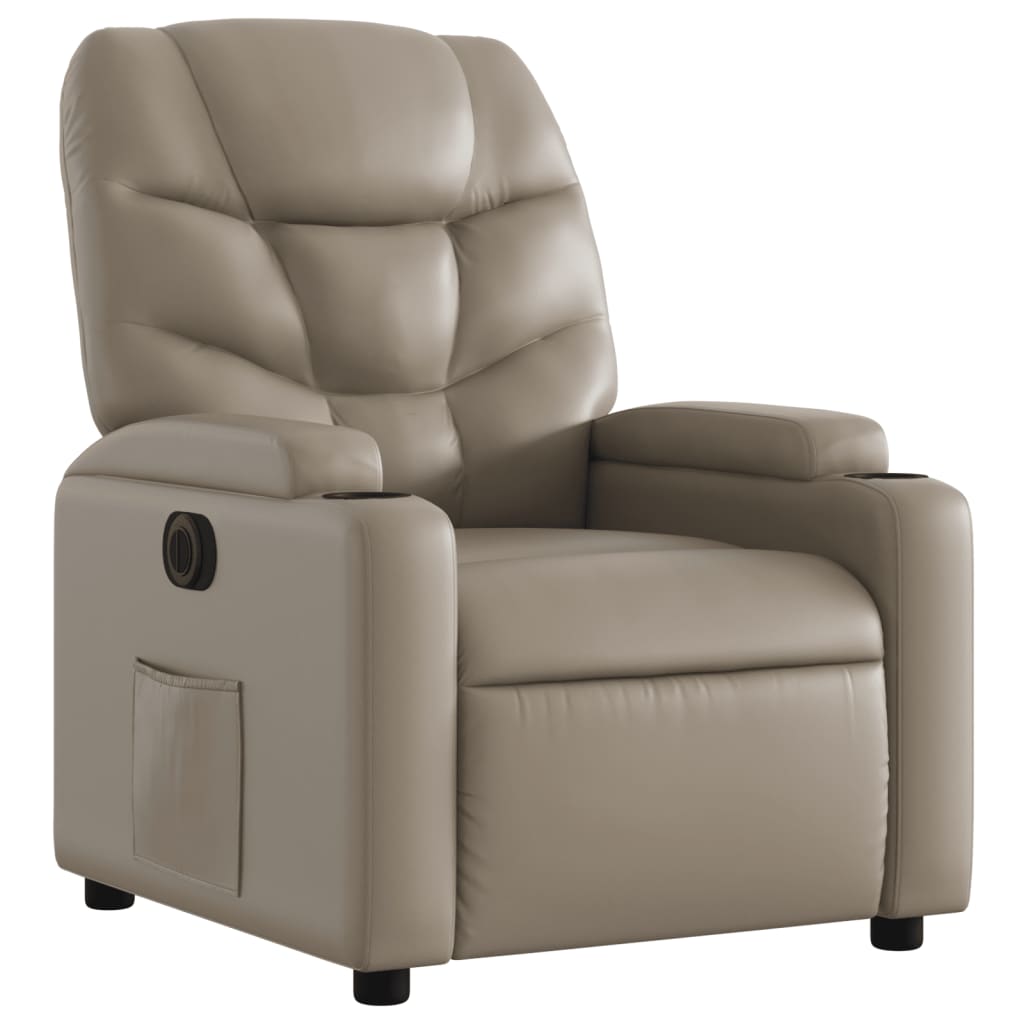 Elektrisk Massagefåtölj cappuccino Recliner konstläder