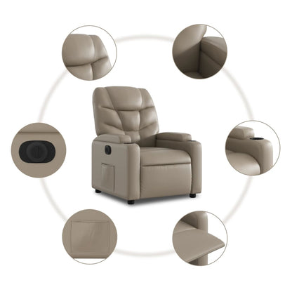 Elektrisk Massagefåtölj cappuccino Recliner konstläder