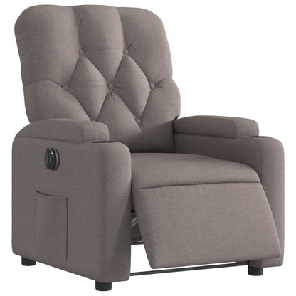 Elektrisk Massagefåtölj taupe Recliner tyg