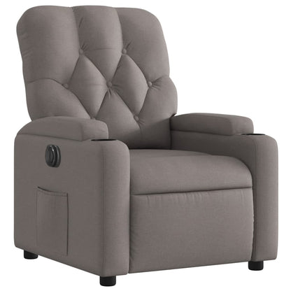 Elektrisk Massagefåtölj taupe Recliner tyg