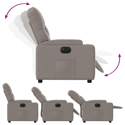 Elektrisk Massagefåtölj taupe Recliner tyg