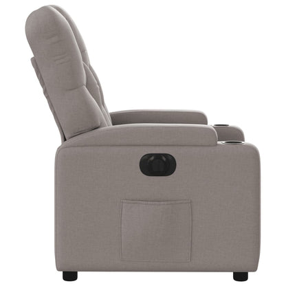 Elektrisk Massagefåtölj taupe Recliner tyg