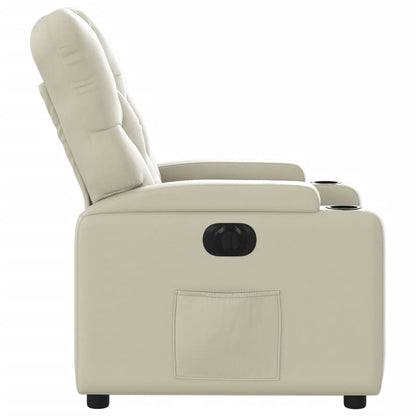 Electric Massage nojatuoli Recliner kermanvalkoinen tekonahka