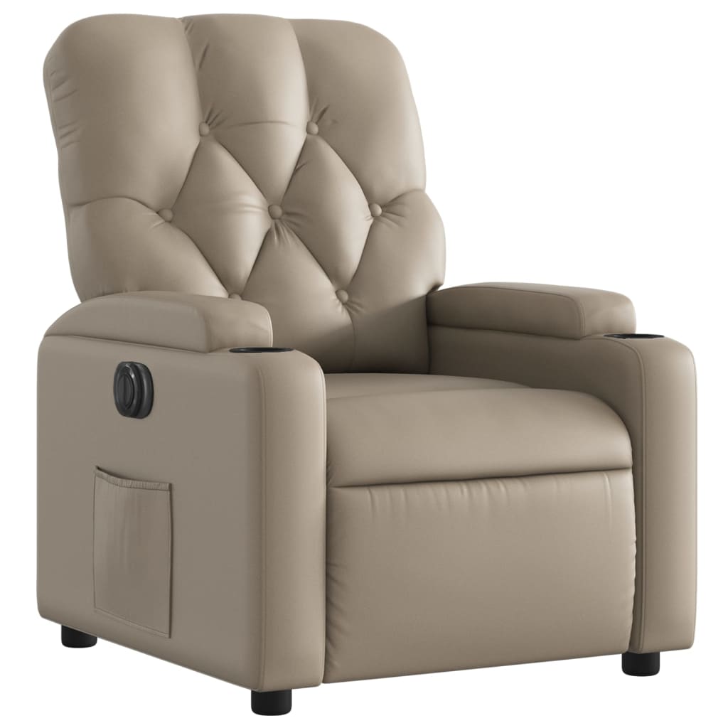 Elektrisk Massagefåtölj cappuccino Recliner konstläder