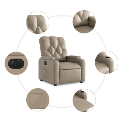 Elektrisk Massagefåtölj cappuccino Recliner konstläder