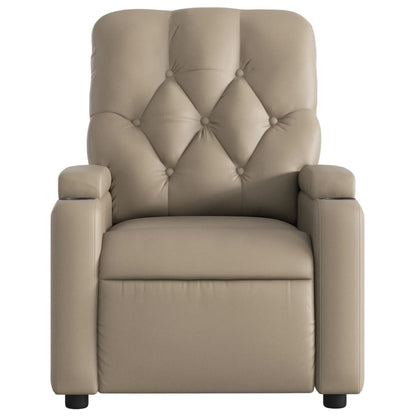 Elektrisk Massagefåtölj cappuccino Recliner konstläder