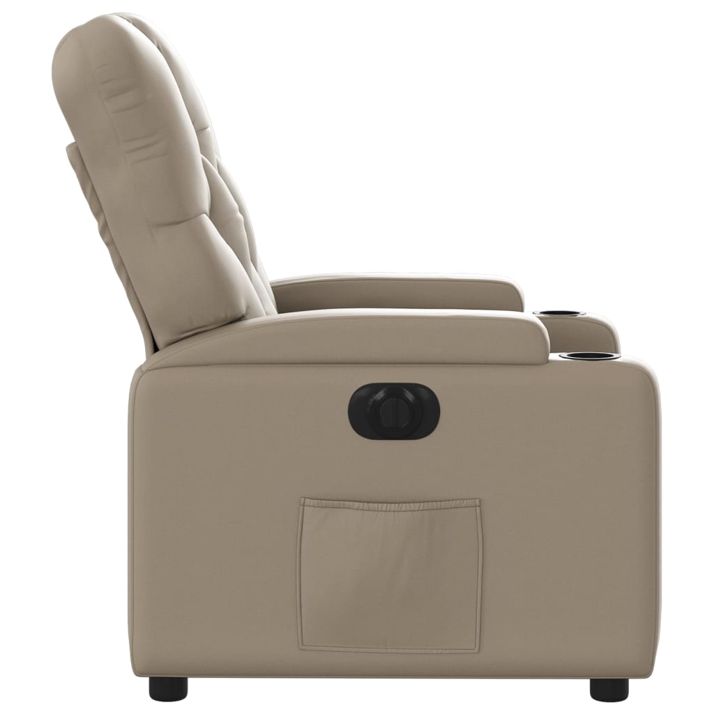 Elektrisk Massagefåtölj cappuccino Recliner konstläder