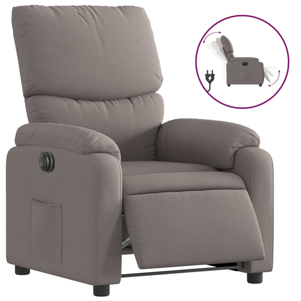 Electric Massage nojatuoli Recliner taupe kangasta