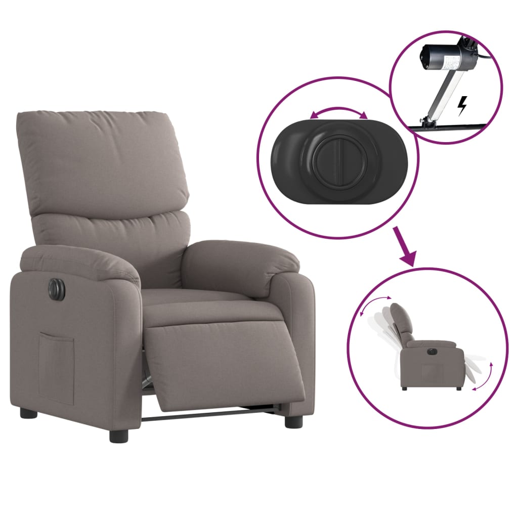 Electric Massage nojatuoli Recliner taupe kangasta