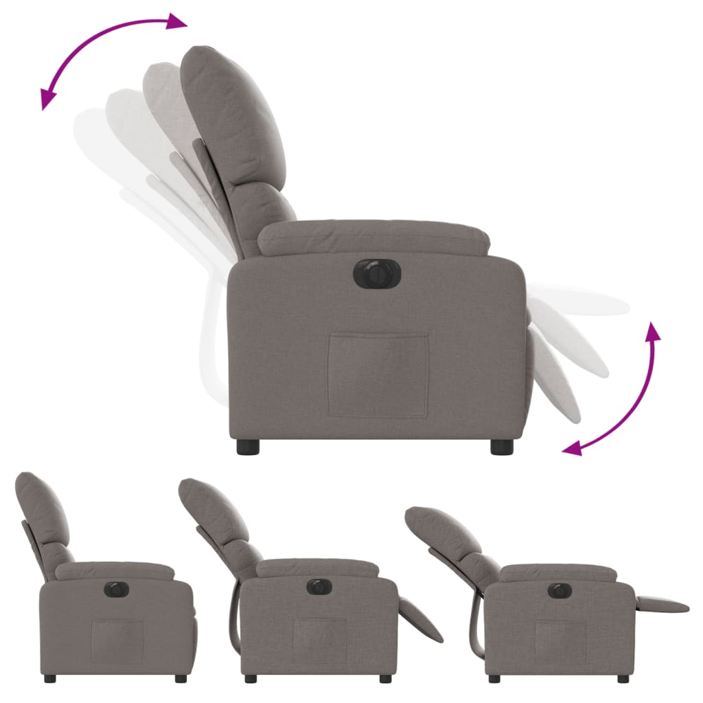 Electric Massage nojatuoli Recliner taupe kangasta