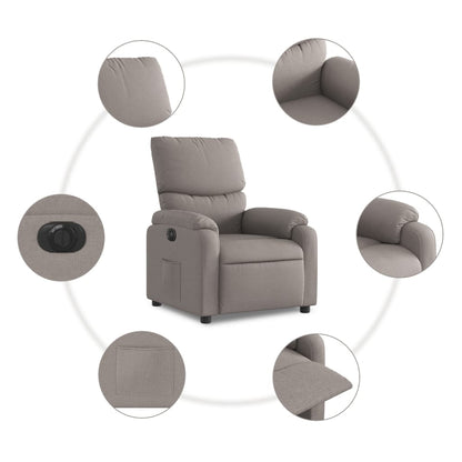 Electric Massage nojatuoli Recliner taupe kangasta