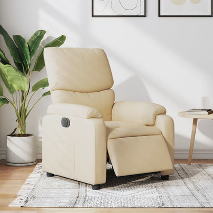 Elektrisk Massagefåtölj vit Recliner tyg