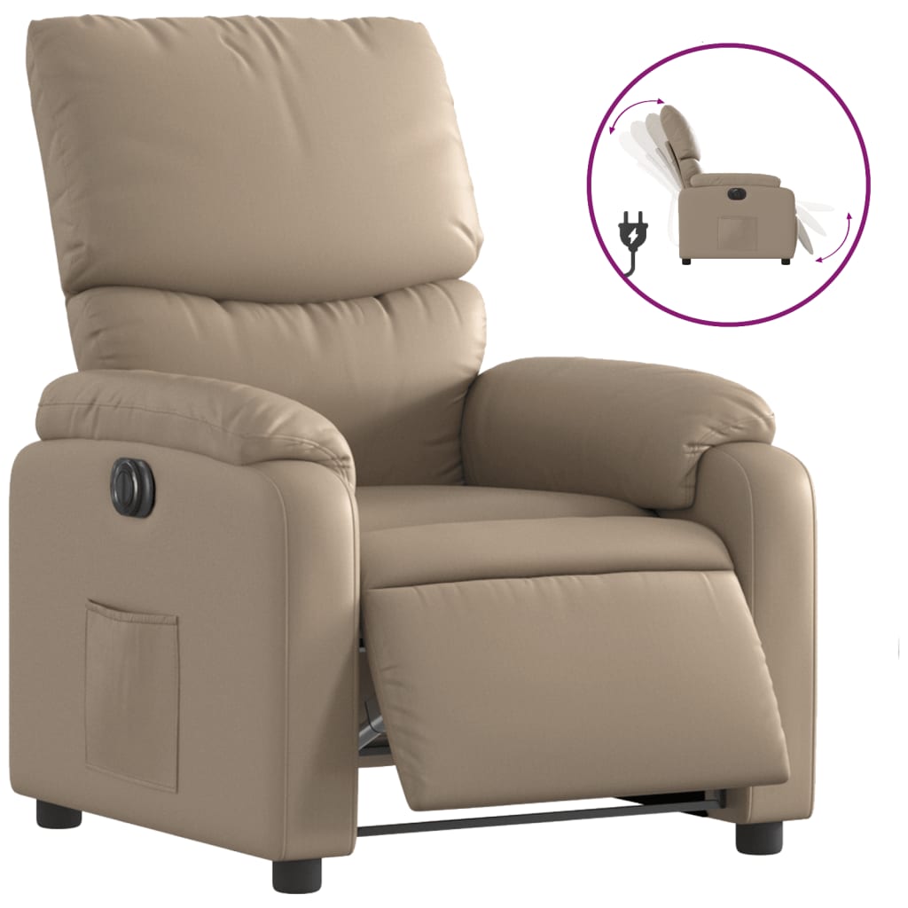 Elektrisk Massagefåtölj cappuccino Recliner konstläder