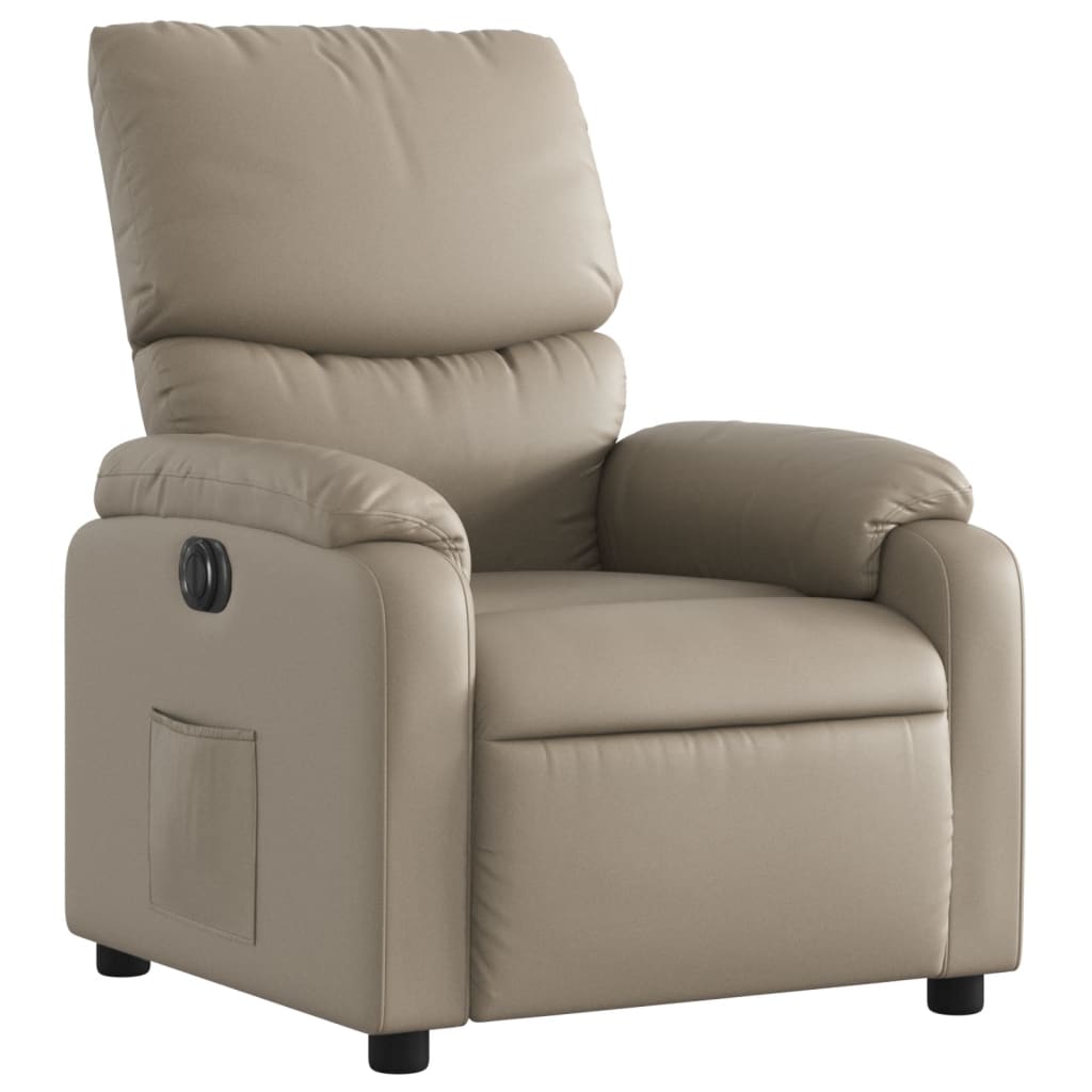 Elektrisk Massagefåtölj cappuccino Recliner konstläder