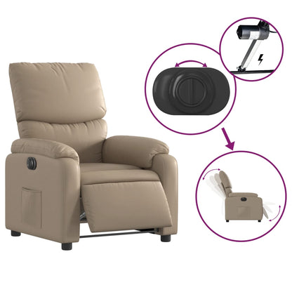 Elektrisk Massagefåtölj cappuccino Recliner konstläder