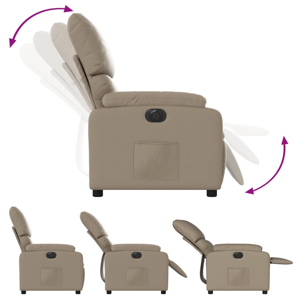 Elektrisk Massagefåtölj cappuccino Recliner konstläder