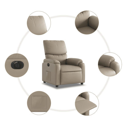 Elektrisk Massagefåtölj cappuccino Recliner konstläder