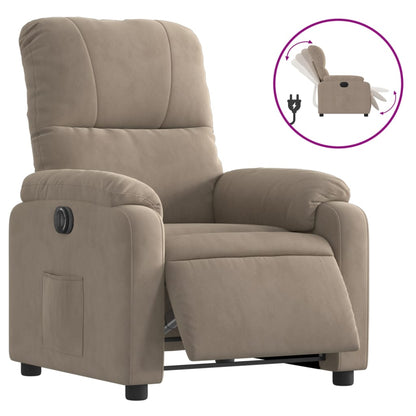 Electric Massage nojatuoli Recliner taupe mikrokuitukangas