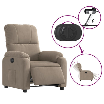 Electric Massage nojatuoli Recliner taupe mikrokuitukangas