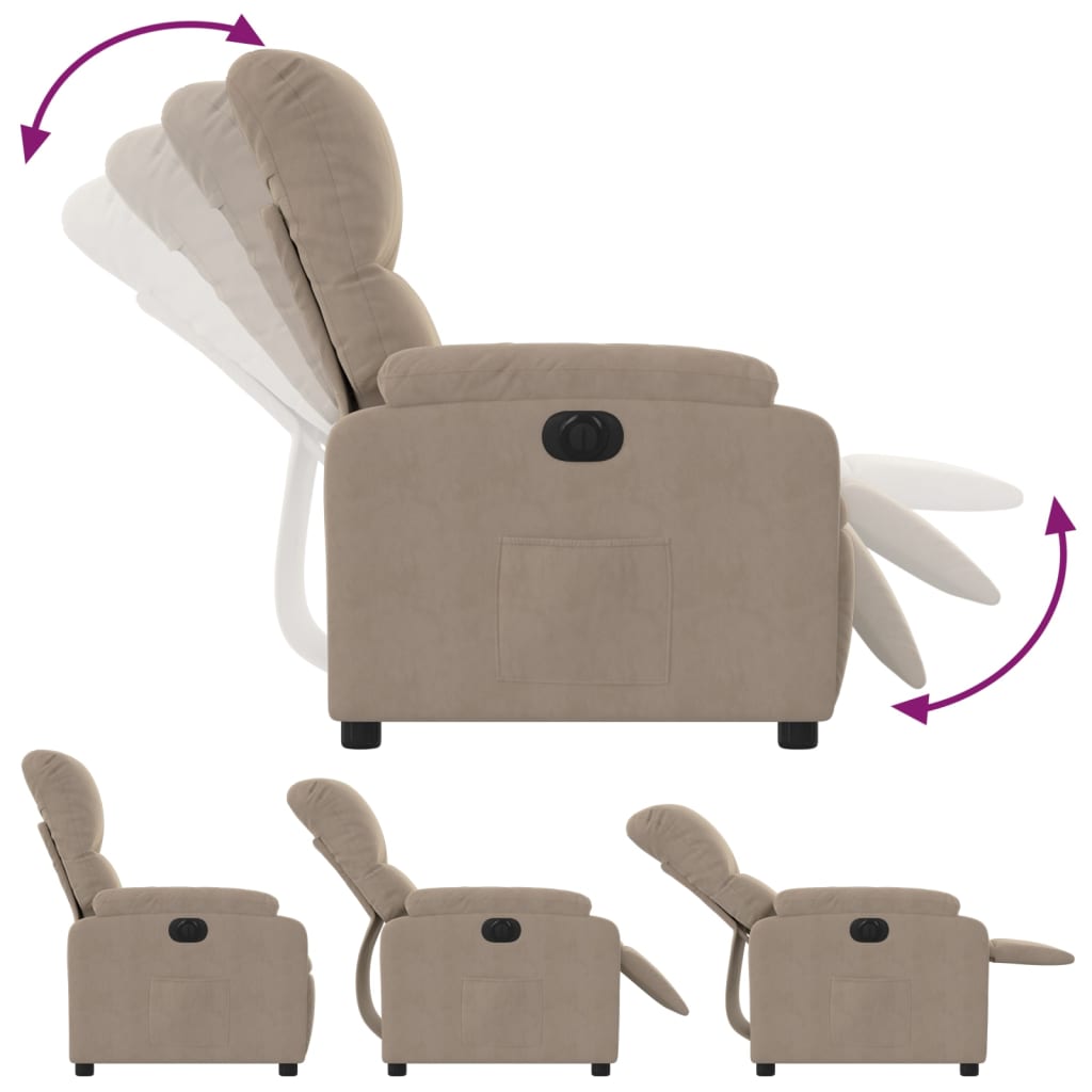 Electric Massage nojatuoli Recliner taupe mikrokuitukangas