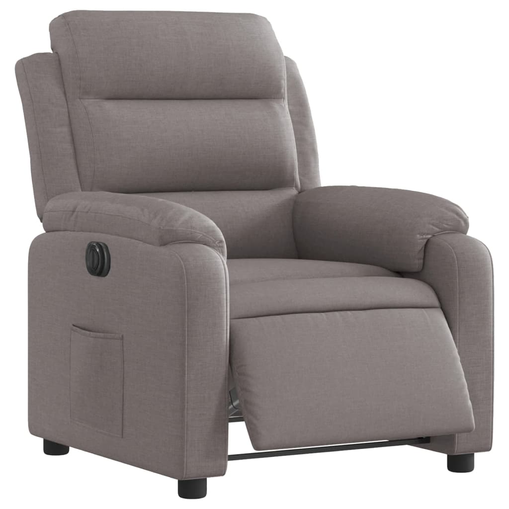 Elektrisk Massagefåtölj taupe Recliner tyg