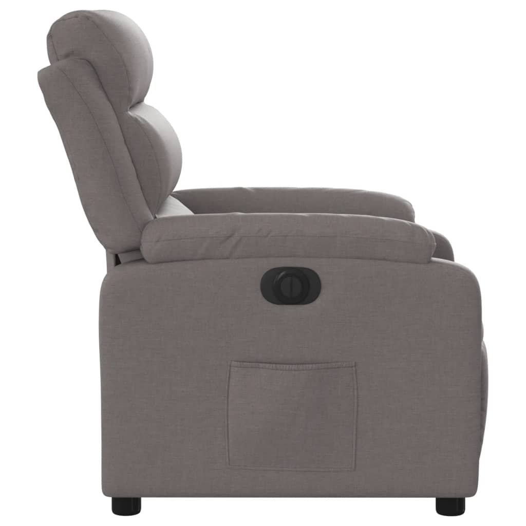 Elektrisk Massagefåtölj taupe Recliner tyg