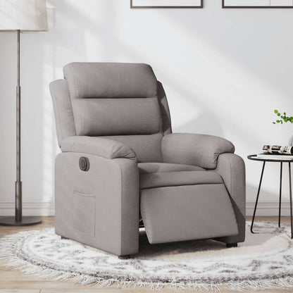 Elektrisk Massagefåtölj taupe Recliner tyg