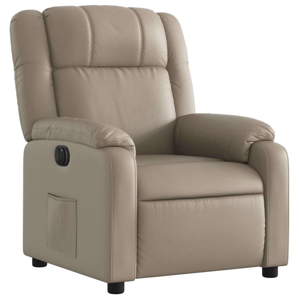 Elektrisk Massagefåtölj cappuccino Recliner konstläder