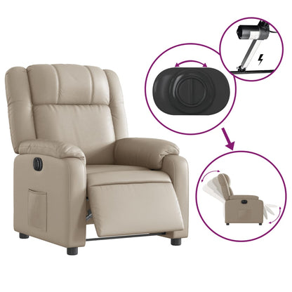 Elektrisk Massagefåtölj cappuccino Recliner konstläder