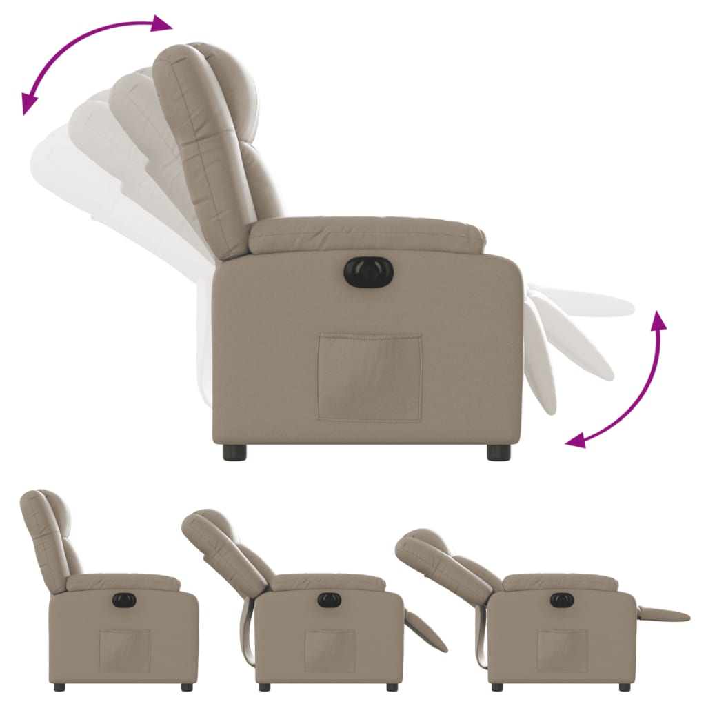 Elektrisk Massagefåtölj cappuccino Recliner konstläder