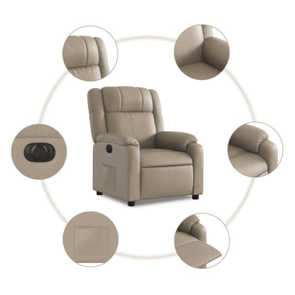 Elektrisk Massagefåtölj cappuccino Recliner konstläder