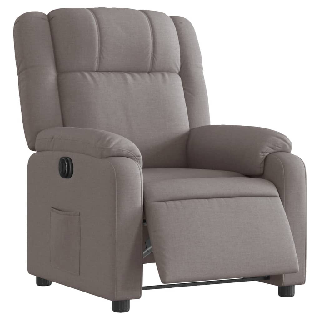 Elektrisk Massagefåtölj taupe Recliner tyg