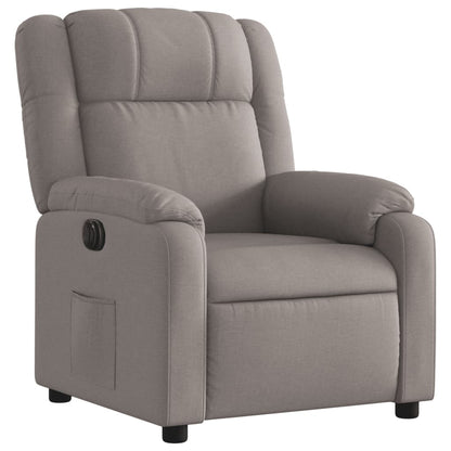 Elektrisk Massagefåtölj taupe Recliner tyg