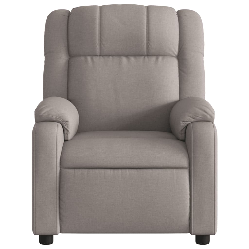 Elektrisk Massagefåtölj taupe Recliner tyg