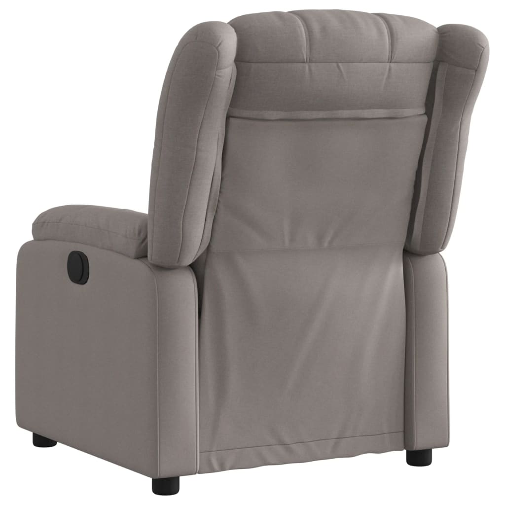 Elektrisk Massagefåtölj taupe Recliner tyg