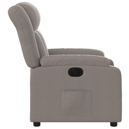 Elektrisk Massagefåtölj taupe Recliner tyg