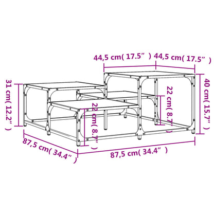 Soffbord brun ek 87,5x87,5x40 cm