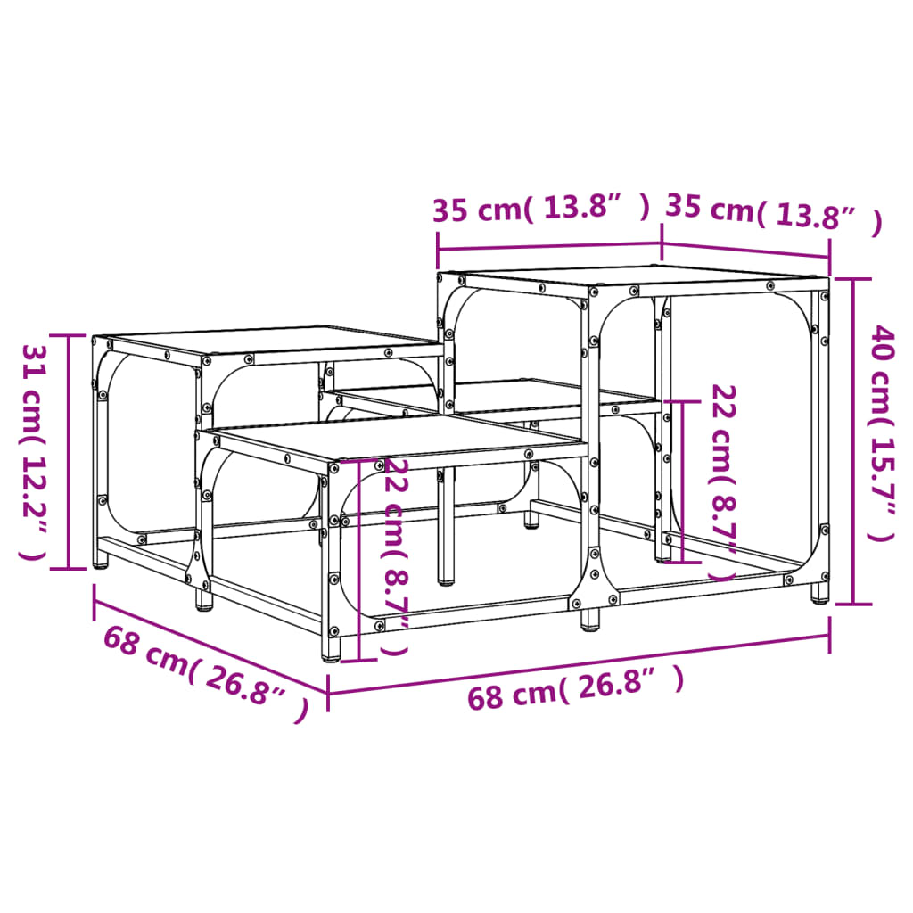 Soffbord sonoma ek 68x68x40 cm