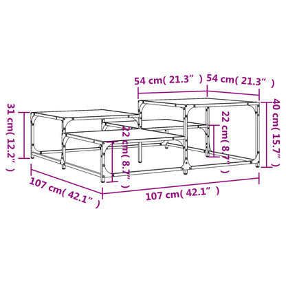 Soffbord sonoma ek 107x107x40 cm