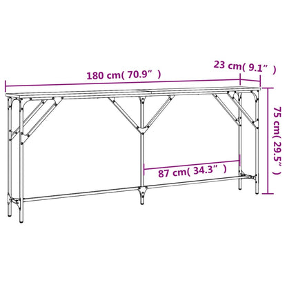 Avlastningsbord konsolbord brun ek 180x23x75 cm