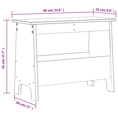 Kenkäteline Kenkäkaappi Kenkäpenkki vaha ruskea 60x28x45 cm mänty