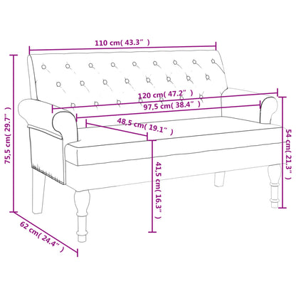 Sittbänk brun med ryggstöd 120x62x75,5 cm konstmocka