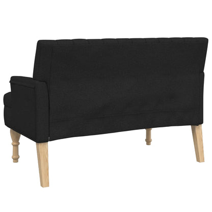 Sittbänk svart med dynor 113x64,5x75,5 cm tyg