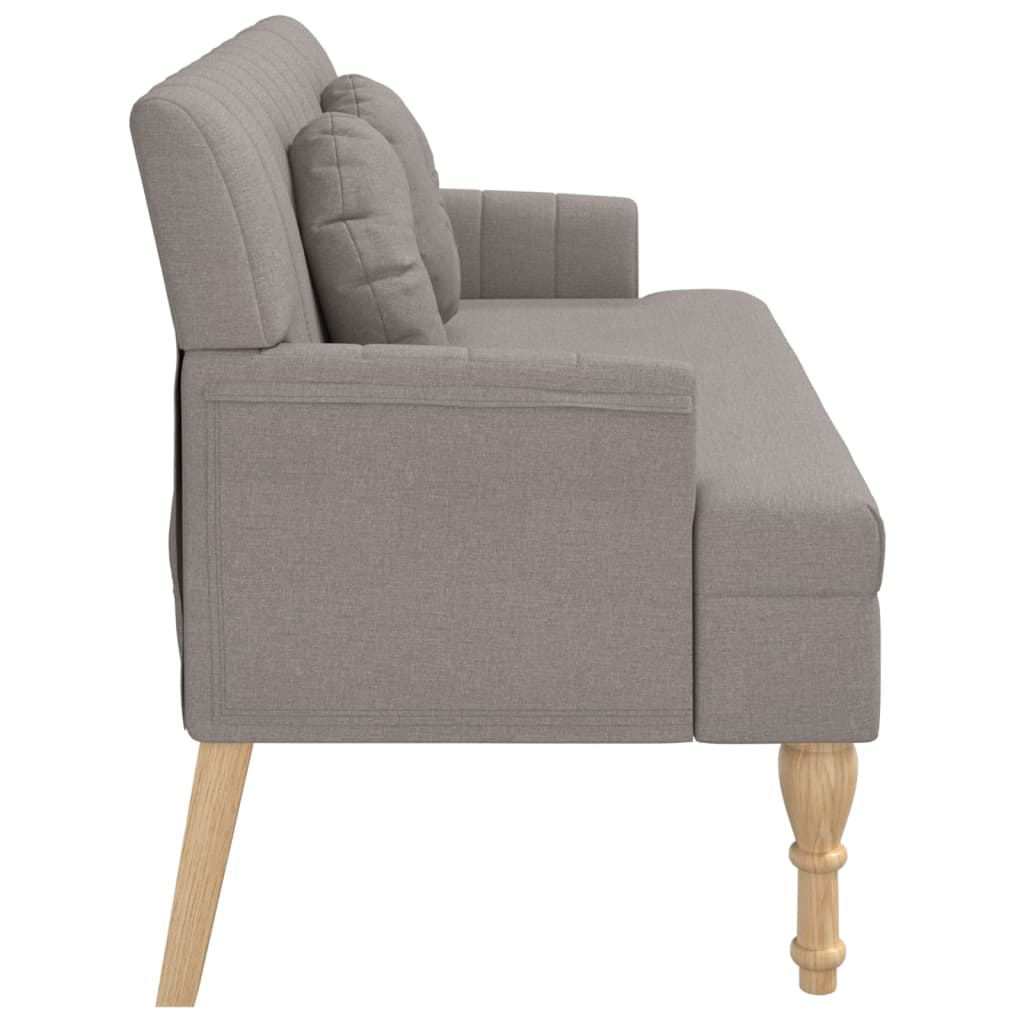 Sittbänk taupe med dynor 113x64,5x75,5 cm tyg