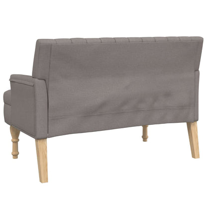 Sittbänk taupe med dynor 113x64,5x75,5 cm tyg