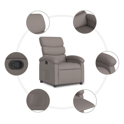 Nojatuoli Recliner taupe kangasta